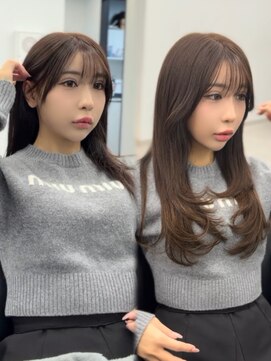 ラピステン 福岡天神 大名店(Lapis) エクステ/レイヤーカット/バタフライカット/ヘーゼルブラウン