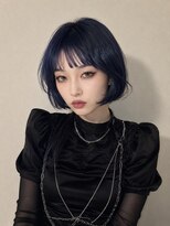ラビットホール(Rabbit hole)&nbsp;【misato】ブリーチで作るネイビーブルーボブ
