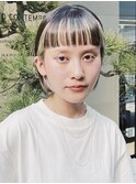 フェイスフレーミングミニボブ前髪パッツンワンレン