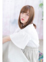 ミック ヘアアンドビューティー 大山店(miq  Hair&Beauty)&nbsp;シースルーバング艶カラー大人ガーリー鎖骨ミディアムc1