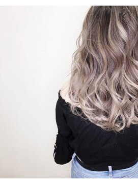 エヌプラス(N+) 黒髪グラデヘアーオリーブグレー小顔に見せるヘアココアベージュ
