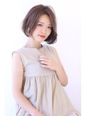 ことりベージュローライト大人かわいい小顔スリークボブ大人ボブ