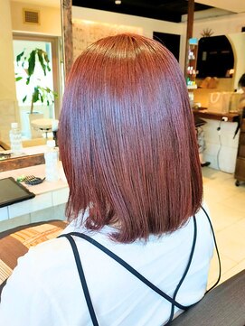 ヘアリゾート粋 ティガ 池袋店(tiga) ミディアムボブ/ローズブラウン