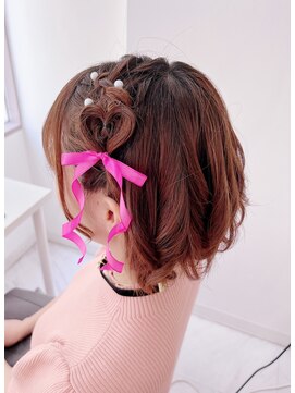 アマレット 東京駅八重洲店(amaretto) ショートボブのハートリボンスタイル