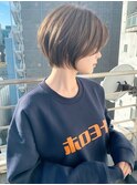 デジタルパーマミニウルフチェリーブラウンホワイトグレージュ