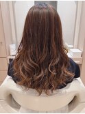小顔イメチェン似合わせカット愛されウェーブ薄めバング40代