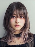 イメチェン　外はね　ボブ　美髪　ワイドバング　ブルーブラック