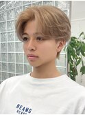 メンズミルクティーベージュコンマヘアアッシュグレージュカラー