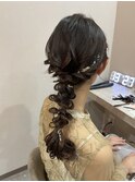 大人気♪ふわふわ編みおろしヘア！結婚式お呼ばれヘアセット