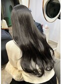 くびれヘアアプリコットオレンジ夏ヘアハイライトカラー