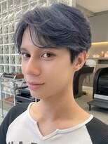 サンクマーケット 渋谷(cinq MARKET) 渋谷メンズブリーチカラーブルーカラーセンターパート30代40代