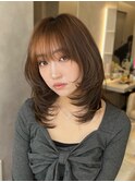 ざくざくレイヤーハッシュカット表参道ウルフミディアムレイヤー