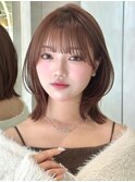 オリーブグレー/韓国風巻き/レイヤーカット/マロンベージュ/原宿