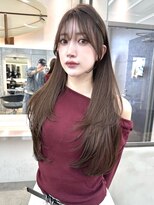 ロンドシエル 横浜(Lond ciel)&nbsp;オリーブグレー/レイヤーカット/黒髪/マロンベージュ/横浜