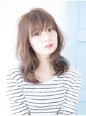 [shiomi H]ラフなレイヤーミディ×ミルクティーグレージュカラー