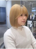 レイヤーボブ/ミルクティーベージュ/髪質改善/顔周り/柏