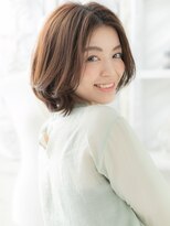モッズヘア 上尾西口店(mod's hair) センターパートでくせ毛風前下がり大人ボブb上尾20代30代40代