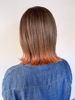 アイティー バイ アルバム 浦和店(IT by ALBUM) オレンジ裾カラー_外ハネボブセクションカラー_ba362003
