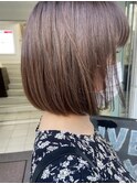 ショコラカラー・くすみブラウンカラー・ボブ
