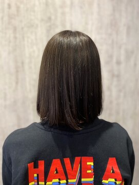 テトテ 門戸厄神店(tetote) /髪質改善/切りっぱなしボブ/ダークブラウン/