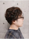 ショートパーマ、しっかりカール(3Dカラー、北習志野)