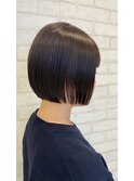 20代30代ミニボブココアブラウン小顔美肌ストレート丸み