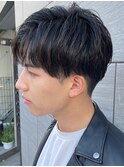 フェードカット センターパート ニュアンスパーマ