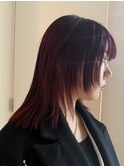 ピンクレッドカラー　レイヤーカット/表参道