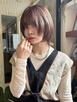 レクタ(recta) ショートウルフ ピンクブラウン ブリーチなしダブルカラー