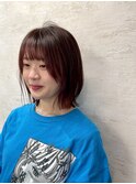 外ハネインナーカラーピンク ツヤカラー