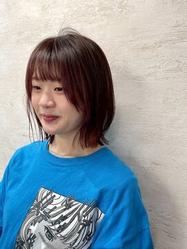 アンジェリカ(Angelica Total Beauty Lifestyle Design) 外ハネインナーカラーピンク ツヤカラー