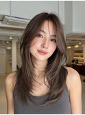 韓国/髪質改善/レイヤーカット/セミロング/小顔/透明感カラー