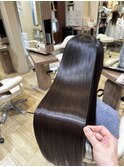 メルティーカラー似合わせフェミニンロング髪質改善縮毛矯正