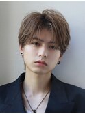 ミルクティーベージュニュアンスパーマ韓国マッシュグレー