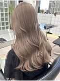 渋谷ダブルカラーレイヤーカットミルクティーベージュカラー韓国