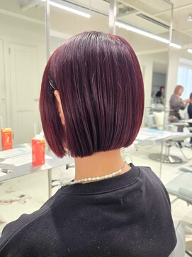 【keen×miho】ブリーチなし　ボルドーカラー