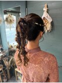 お呼ばれヘアアレンジ×ツイン編み下ろし