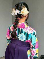 ナカオコアフュール(NAKAO COIFFURE)&nbsp;編みおろし 和装ヘア 卒業式 袴 パーティー ヘアアレンジ 着物