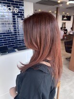 リドル ヘアー 駒生店(Riddle HAIR)&nbsp;暖色カラーの艶セミロングレイヤー