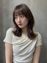 ラベル 渋谷(LAVEL) ブラウングレージュシースルーミディアムレイヤーカット髪質改善