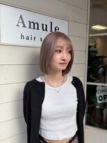 アミュレ ヘア サロン(Amule hair salon) ミルクティーベージュショートボブ2026夏ケアブリーチハイトーン