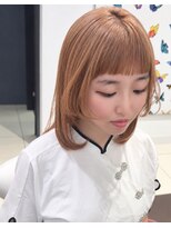 アース 郡山コスモス通り店(HAIR&MAKE EARTH)&nbsp;オレンジカラー×ボブ