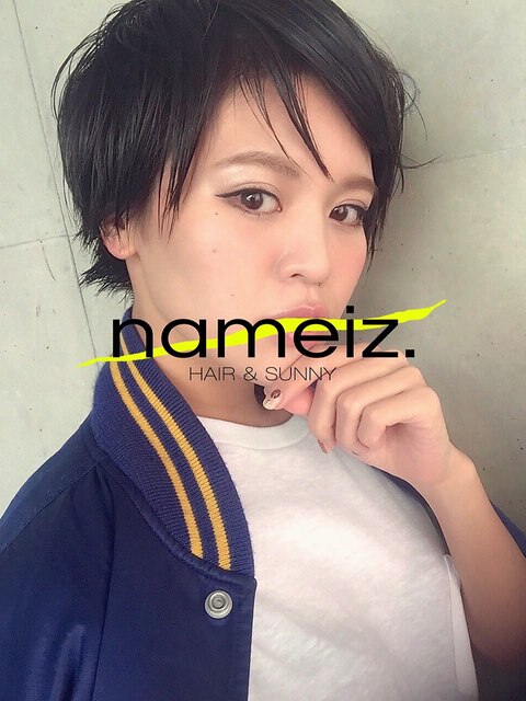 【横浜美容室ネイミーズ】セミウェット＿ワンサイドショートヘア