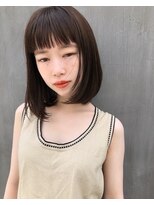 黒髪でも可愛い！大人の長めボブルフ《骨格補正小顔》銀座