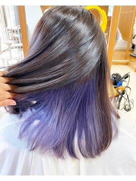 大人気のブルーバイオレットのインナーカラー L 美容室 フラウ 横江店のヘアカタログ ホットペッパービューティー