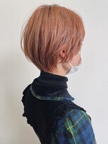 ナップヘアー NAP hair 【ケアブリーチ】ピンクオレンジ×ショートボブ