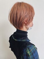 ナップヘアー NAP hair&nbsp;【ケアブリーチ】ピンクオレンジ×ショートボブ