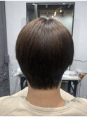 ダークアッシュストカール暖色系カラーグラボブ都島髪質改善大阪