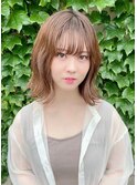 ミルクブラウン/ダークパープル/ナチュラルショート/夏/センター