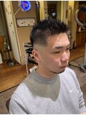 アップバング×ミドルフェード